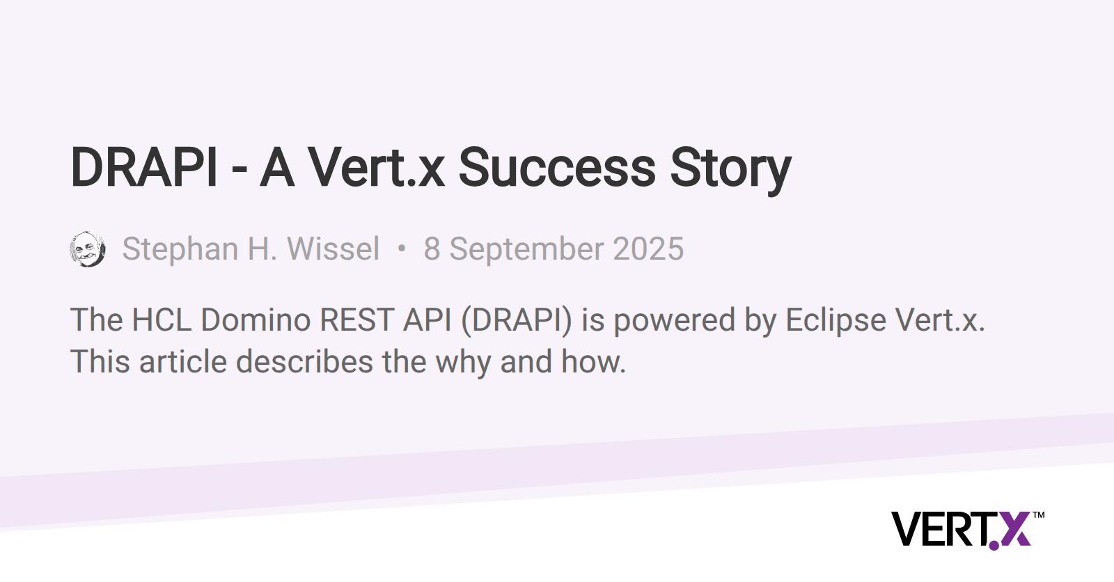 Drapi DRAPI - A Vert.x Success Story | Blog | Eclipse Vert.x