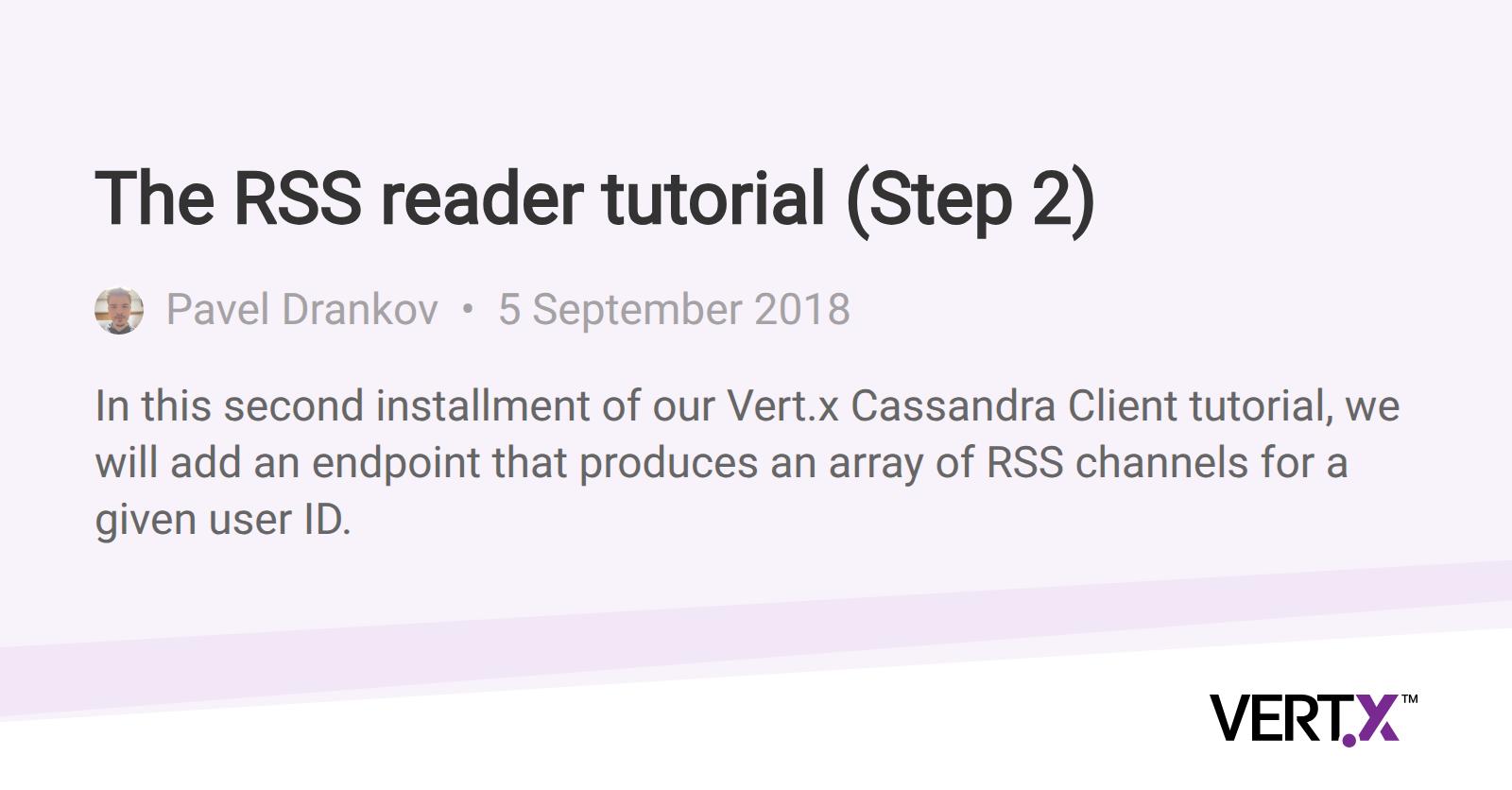 Terminal Rss Reader App The RSS reader tutorial (Step 2) | Blog | Eclipse Vert.x